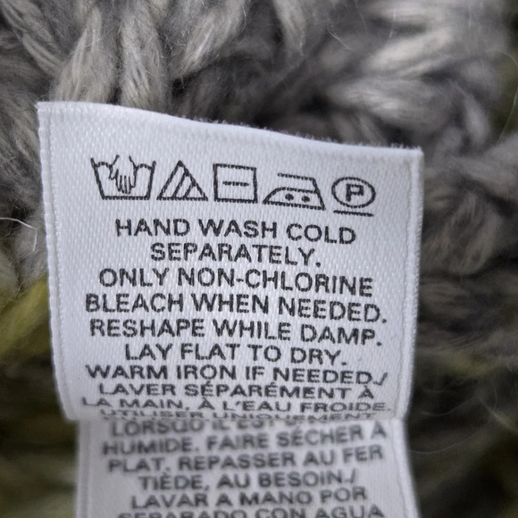 Victoria's Secret Sz M Gray Yellow Wool Alpaca Cotton Blend‎ Chunky Knit Sweater - Picture 13 of 13